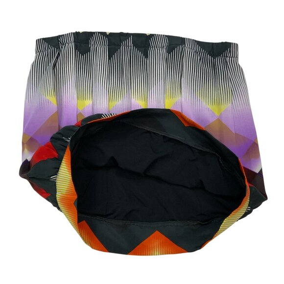 Orna Farho Silk Skirt 40 US/8 Multicolor Mini Pleated Blouson Bubble France - Picture 6 of 12